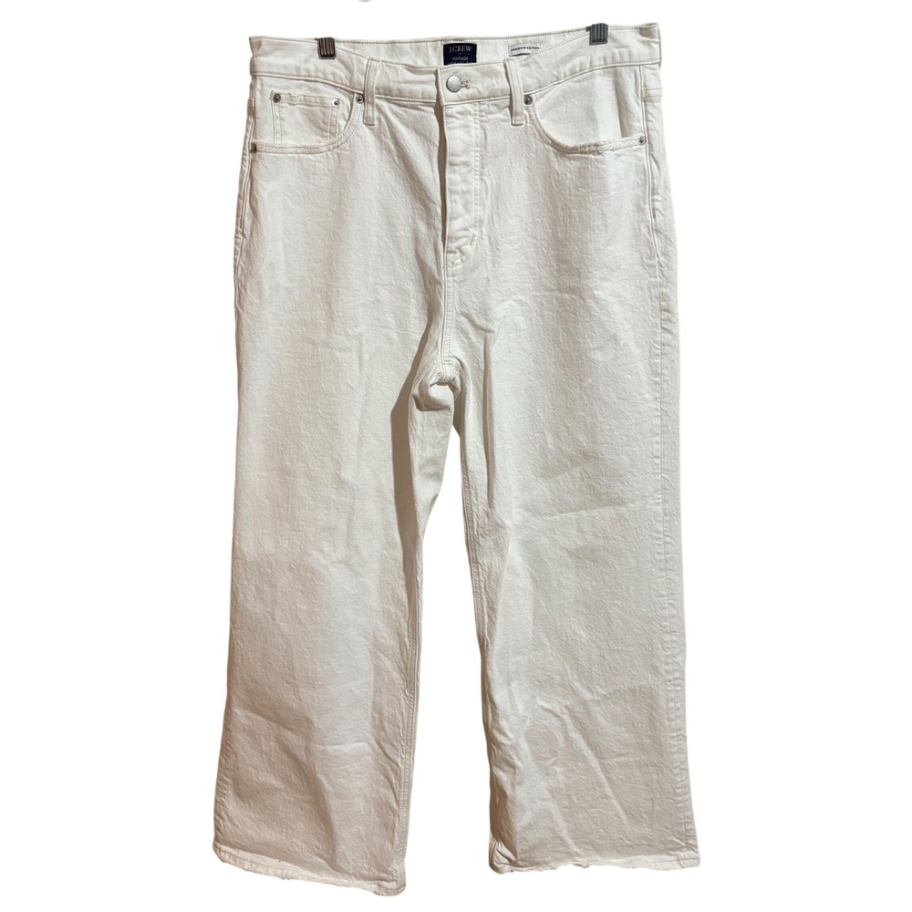 J.Crew Vintage‎ Wide-Leg Jean Women 31 White Excellent Button Fly